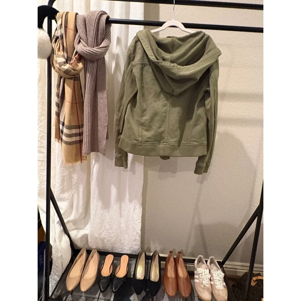 We The Free Free People Olive Sparrow Asymmetric Zip Hoodie Jacket Green XS NWT